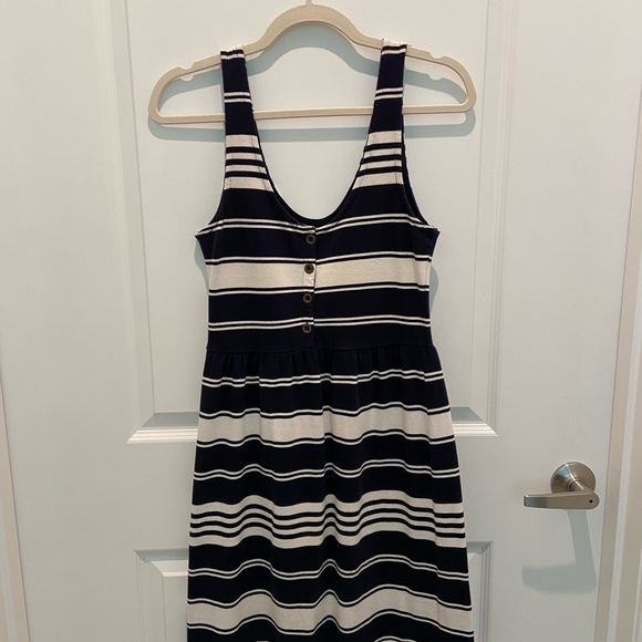 Vintage J Crew Navy Striped Dress XS - Picture 3 of 4